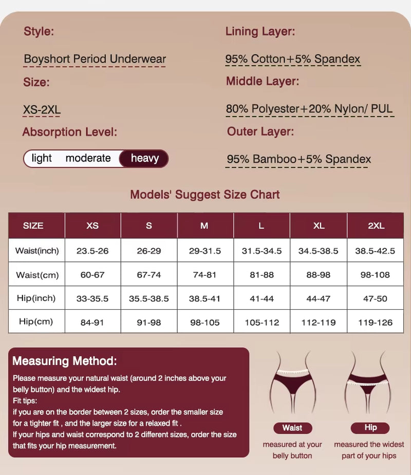 Women Menstrual Panties Heavy Flow Period Shorts Very Absorbent Menstrual Boxer Woman High Waist Menstruation Period Underwear
